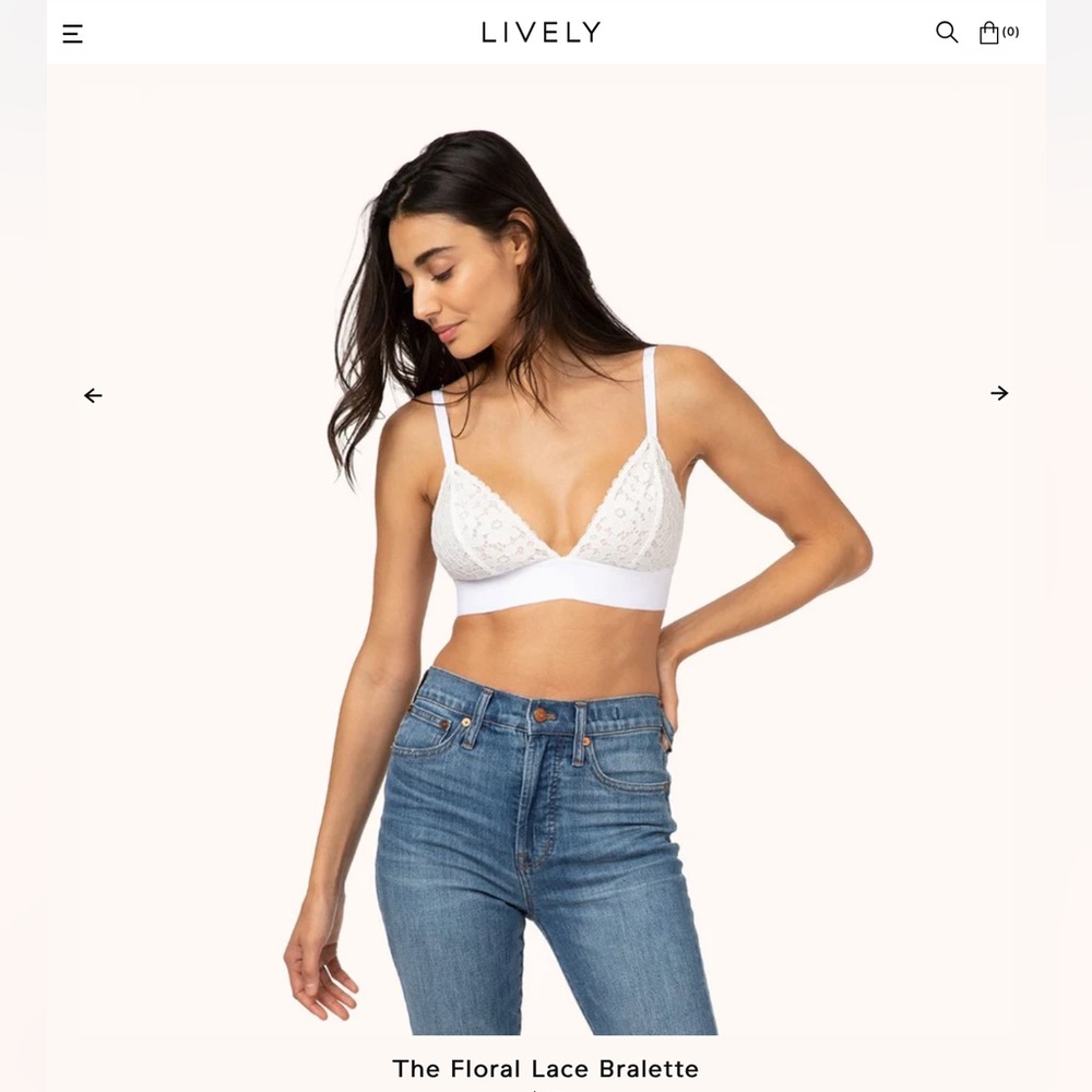 Like New LIVELY L white lace bralette